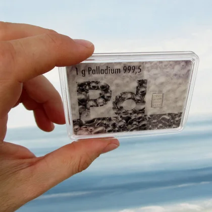 1g Palladiumbarren im Blister